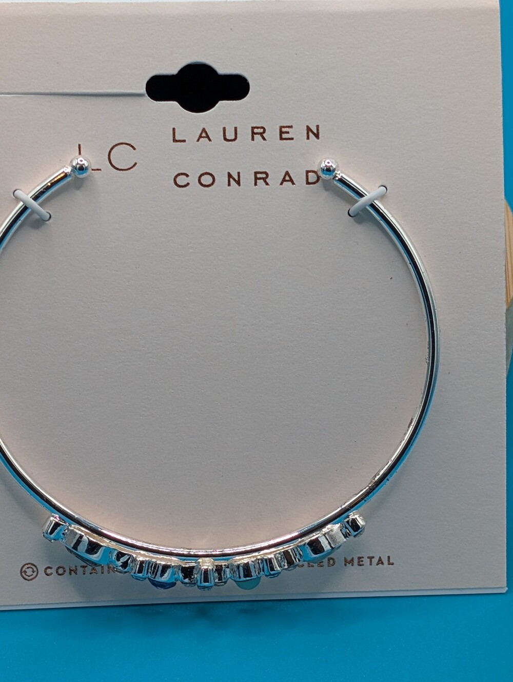 LC Lauren Conrad Silver Tone Crystal Bangle Bracelet